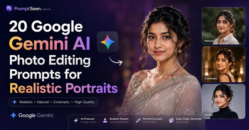 20 Google Gemini AI Photo Editing Prompts for Realistic Portraits