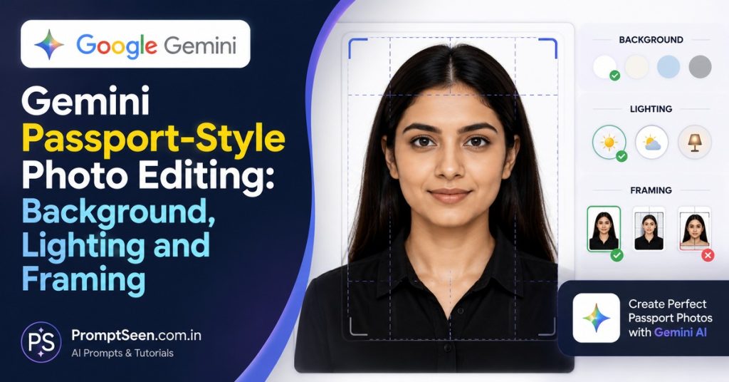 Gemini Passport-Style Photo Editing: Background, Lighting and Framing